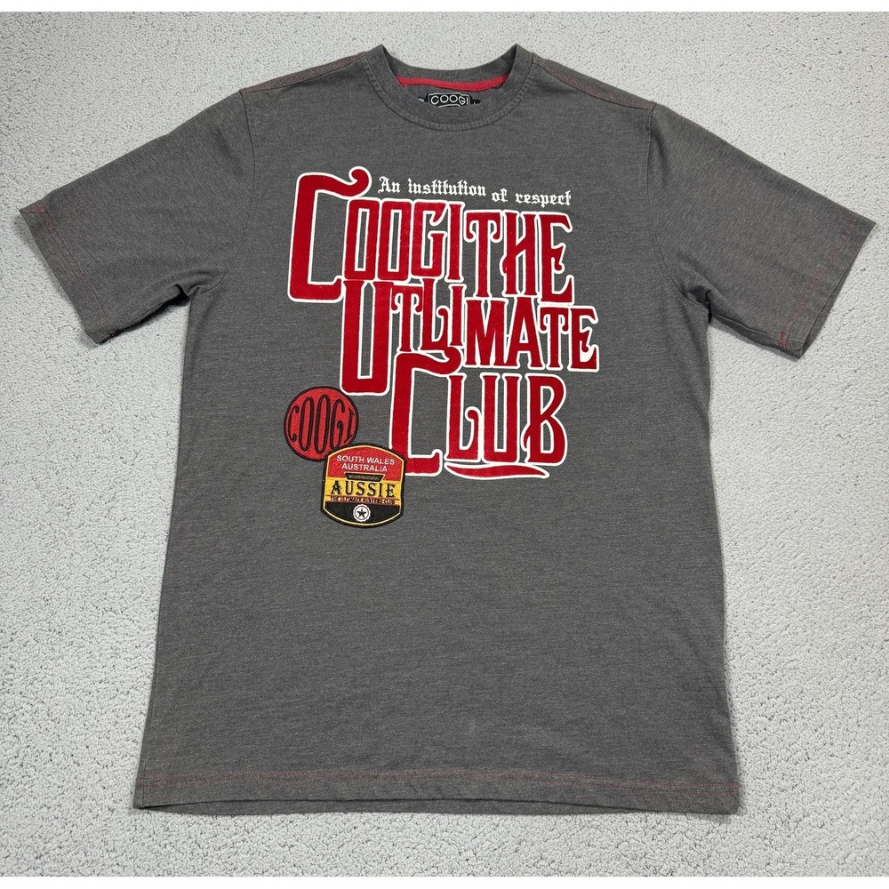 Coogi‎ Shirt Mens Large Gray Ultimate Club Aussie Australia Graphic Tee
